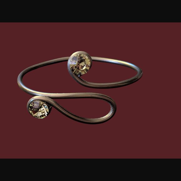 Jeff Lieb Swarovski Crystal Gunmetal Colored Size 8.25" Adjustable Bracelet - Picture 1 of 9
